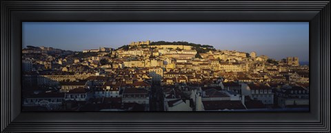 Framed High Angle View Of Buildings In A City, Lisbon, Portugal Print
