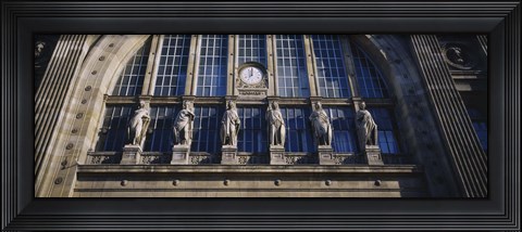 Framed Low angle view of statues on a railroad station building, Gare Du Nord, Paris, France Print