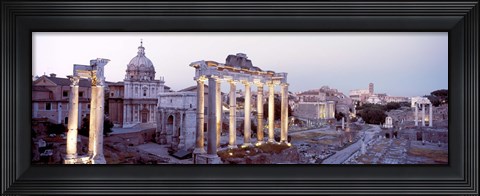 Framed Roman Forum at dusk, Rome, Italy Print
