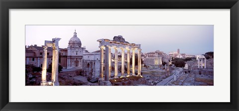 Framed Roman Forum at dusk, Rome, Italy Print