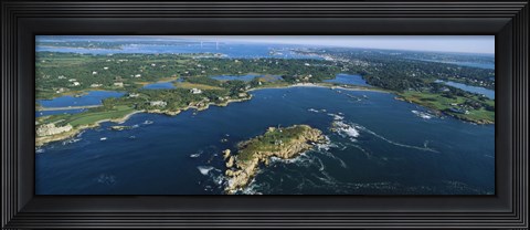 Framed Aerial view of an island, Newport, Rhode Island, USA Print