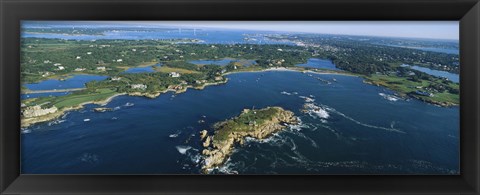 Framed Aerial view of an island, Newport, Rhode Island, USA Print