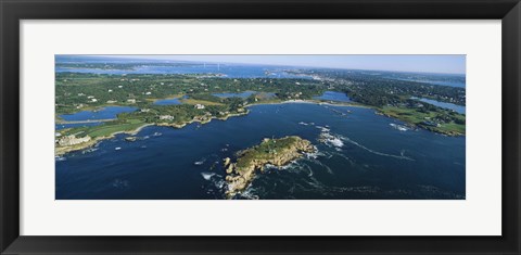 Framed Aerial view of an island, Newport, Rhode Island, USA Print