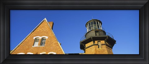 Framed Low angle view of a lighthouse, Block Island, Rhode Island, USA Print