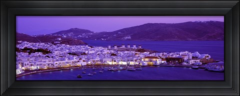 Framed Mykonos at Dusk, Greece Print