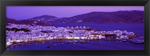 Framed Mykonos at Dusk, Greece Print