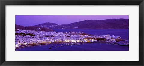 Framed Mykonos at Dusk, Greece Print