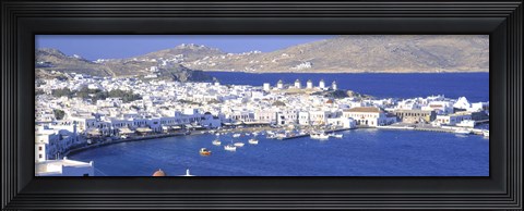 Framed Mykonos Harbor, Greece Print
