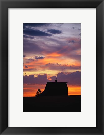 Framed Barn at Sunset Print