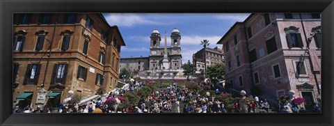 Framed Low angle view of tourist on steps, Spanish Steps, Rome, Italy Print