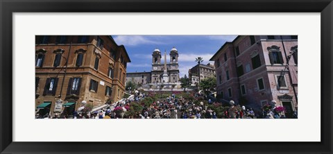 Framed Low angle view of tourist on steps, Spanish Steps, Rome, Italy Print