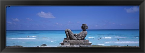 Framed Chac Mool Altar, Cancun, Mexico Print