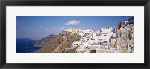 Framed City on a cliff, Santorini, Cyclades Islands, Greece Print