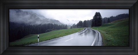 Framed Wet highway passing through a forest, Austria Print