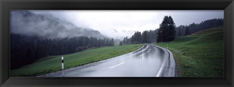 Framed Wet highway passing through a forest, Austria Print