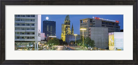 Framed Buildings Lit Up At Night, Berlin, Germany Print