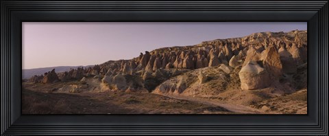 Framed Rock formations on a landscape, Cappadocia, Turkey Print