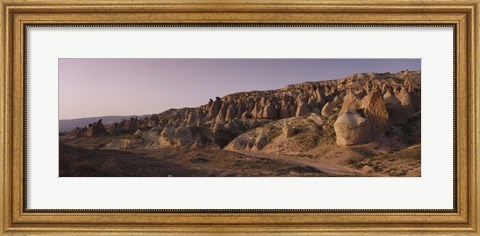 Framed Rock formations on a landscape, Cappadocia, Turkey Print