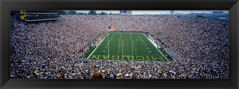 Framed University Of Michigan Football Game, Michigan Stadium, Ann Arbor, Michigan, USA Print