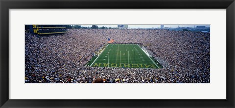 Framed University Of Michigan Football Game, Michigan Stadium, Ann Arbor, Michigan, USA Print