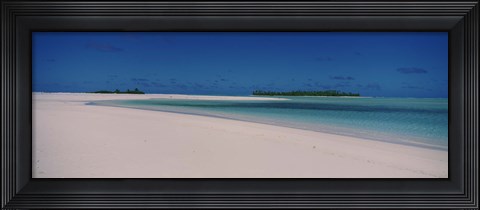 Framed Clouds over a beach, Aitutaki, Cook Islands Print
