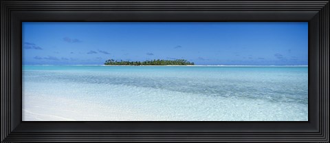 Framed Island in the ocean, Maina, Aitutaki, Cook Islands Print