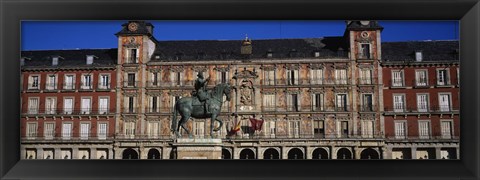 Framed Statue In Front Of A Building, Plaza Mayor, Madrid, Spain Print