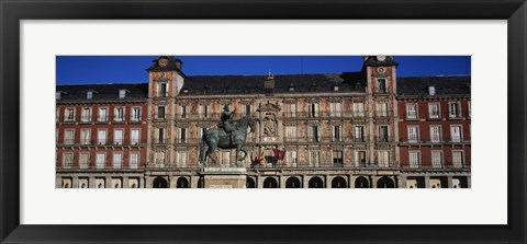 Framed Statue In Front Of A Building, Plaza Mayor, Madrid, Spain Print