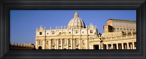 Framed Facade of a basilica, St. Peter&#39;s Basilica, St. Peter&#39;s Square, Vatican City, Rome, Lazio, Italy Print