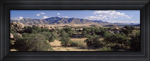 Framed Clouded Sky Over Arid Landscape, Dragoon Mountains, Texas Valley, Arizona, USA Print