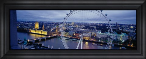 Framed Ferris wheel in a city, Millennium Wheel, London, England Print