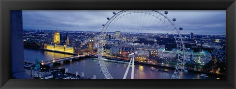 Framed Ferris wheel in a city, Millennium Wheel, London, England Print