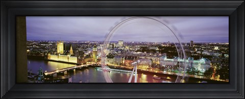 Framed High Angle View Of The Millennium Wheel, London, England, United Kingdom Print