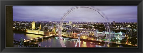 Framed High Angle View Of The Millennium Wheel, London, England, United Kingdom Print