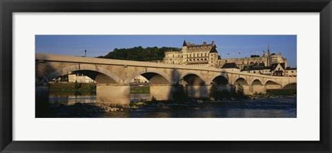 Framed Arch Bridge Near A Castle, Amboise Castle, Amboise, France Print