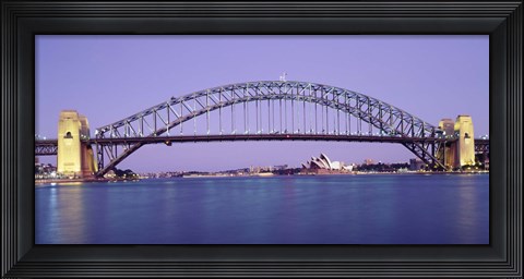 Framed Bridge across a sea, Sydney Harbor Bridge, Sydney, New South Wales, Australia Print