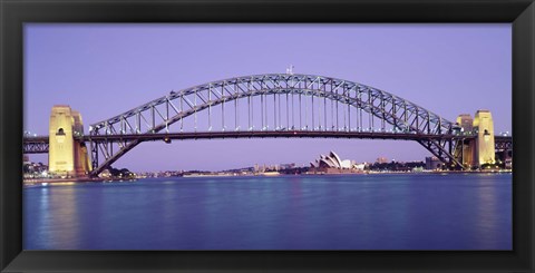 Framed Bridge across a sea, Sydney Harbor Bridge, Sydney, New South Wales, Australia Print