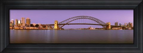 Framed Bridge at dusk, Sydney Harbor Bridge, Sydney, New South Wales, Australia Print