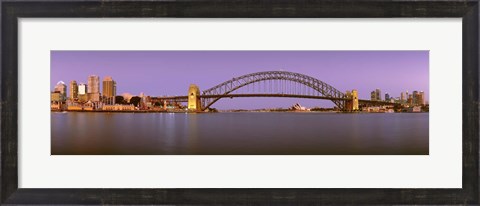 Framed Bridge at dusk, Sydney Harbor Bridge, Sydney, New South Wales, Australia Print
