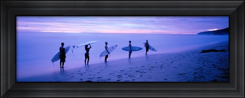 Framed Surfers on Beach Costa Rica Print