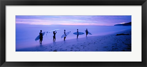 Framed Surfers on Beach Costa Rica Print