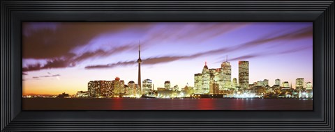 Framed Toronto skyline at dusk, Ontario Canada Print