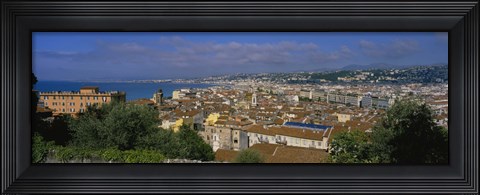 Framed Aerial View Of A City, Nice, France Print