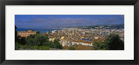 Framed Aerial View Of A City, Nice, France Print