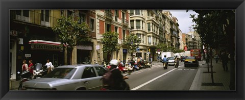 Framed Traffic On A Road, Barcelona, Spain Print