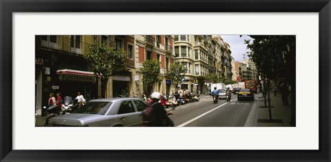 Framed Traffic On A Road, Barcelona, Spain Print