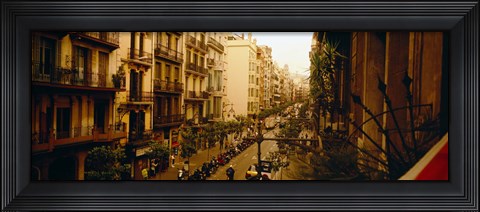 Framed Buildings in a row, Catalonia, Barcelona, Spain Print