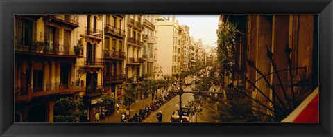 Framed Buildings in a row, Catalonia, Barcelona, Spain Print
