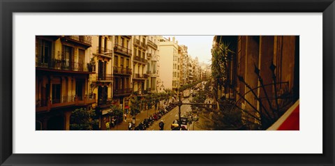 Framed Buildings in a row, Catalonia, Barcelona, Spain Print