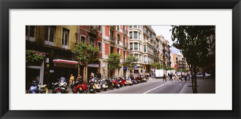 Framed Street Scene Barcelona Spain Print